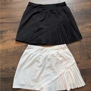 Black and White Pleated Women's Skirt Set for pickleball, tennis or golf.